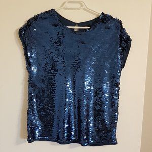 Blue Sequin Top